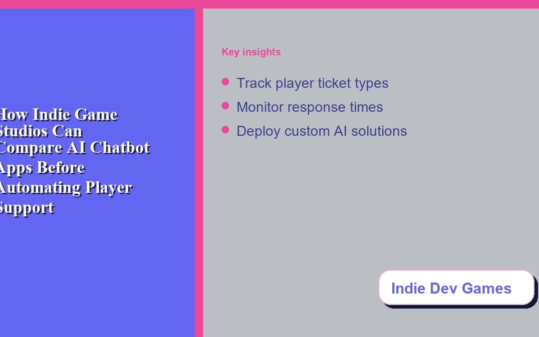 How Indie Game Studios Can Compare AI Chatbot Apps Before Automating Player Support