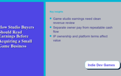 How Studio Buyers Should Read Earnings Before Acquiring a Small Game Business